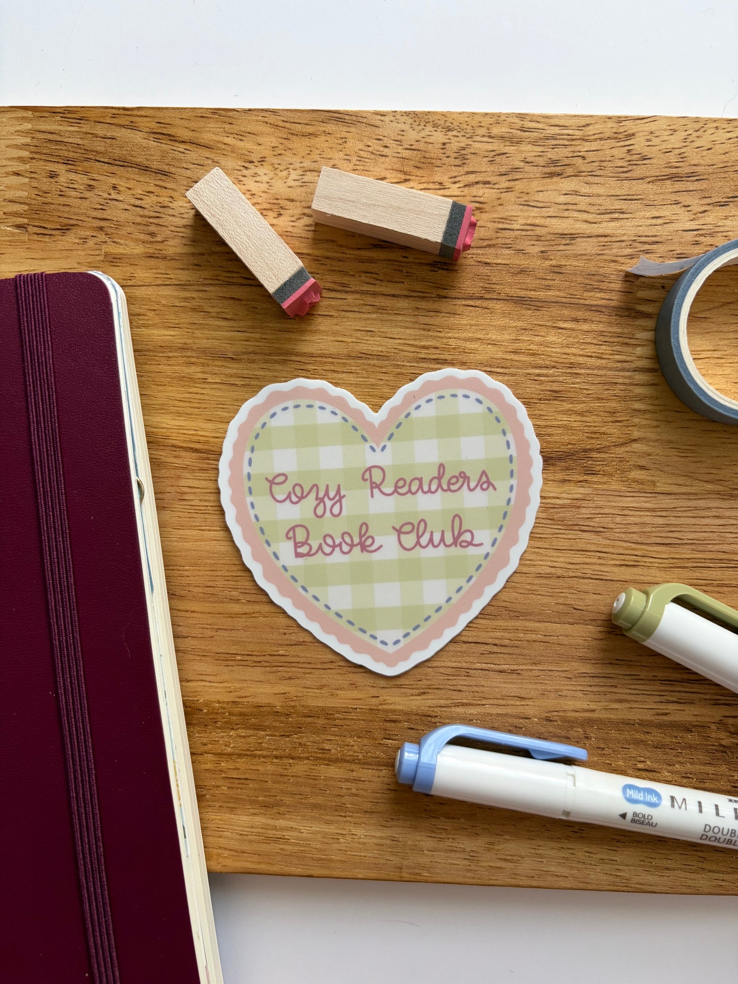 Cozy Reader's Book Club Vinyl Waterproof Sticker