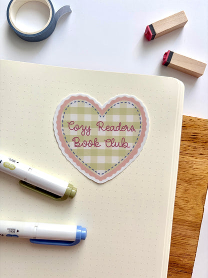 Cozy Reader's Book Club Vinyl Waterproof Sticker