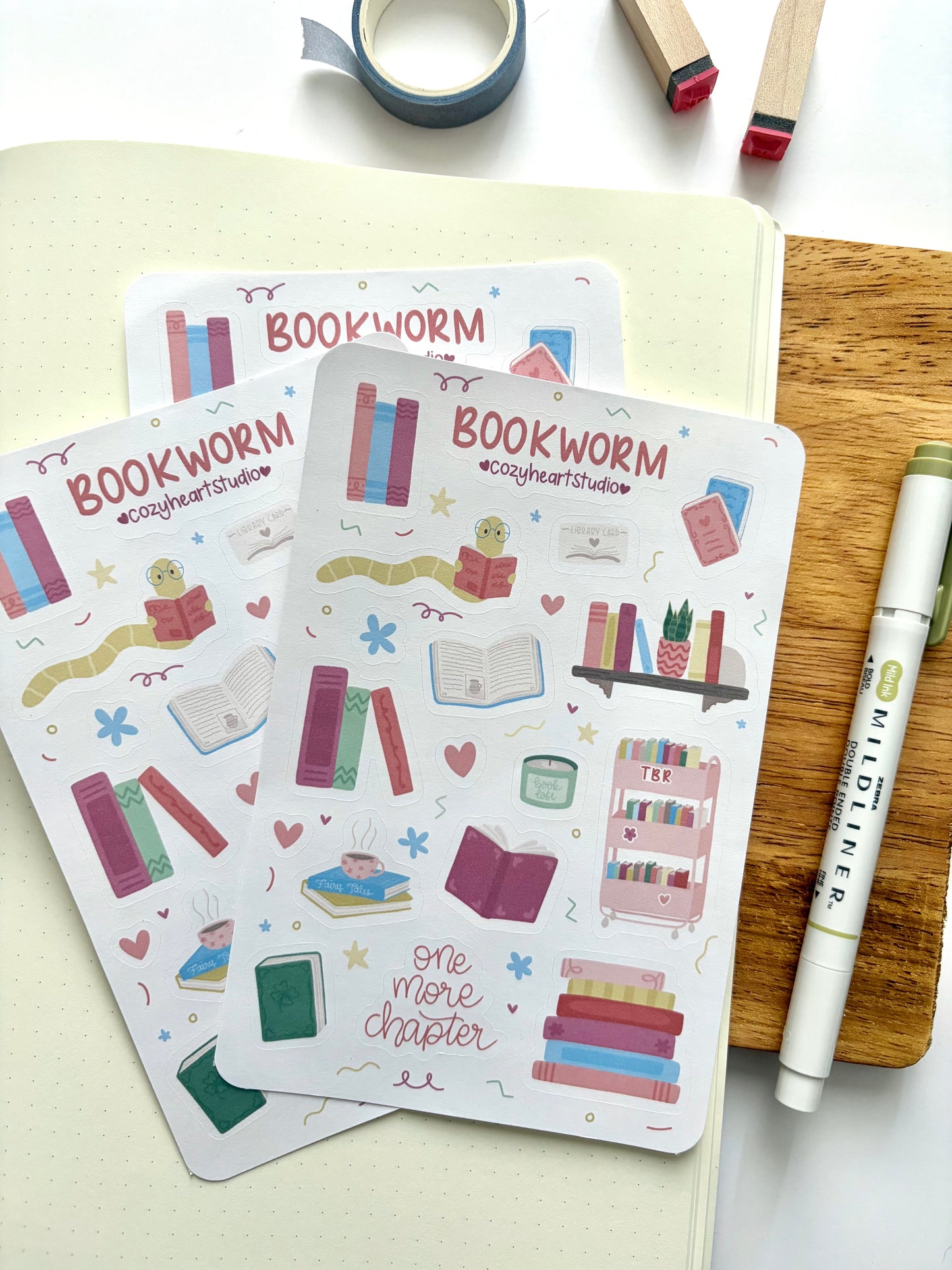 Bookworm Sticker Sheet