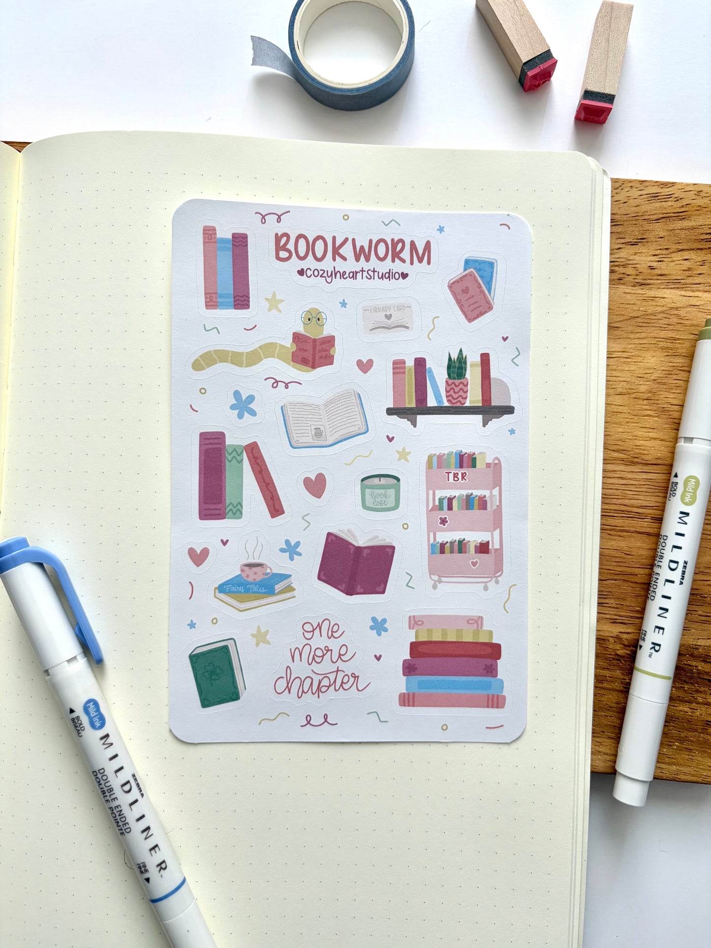 Bookworm Sticker Sheet